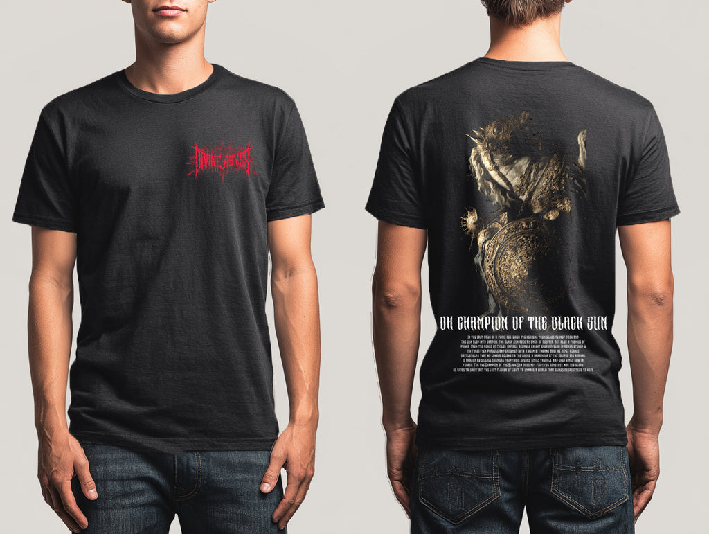 Black Sun Printed Cotton Crew Neck T-Shirt