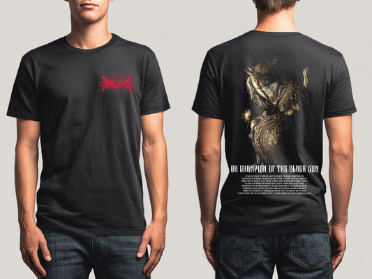 Black Sun Printed Cotton Crew Neck T-Shirt