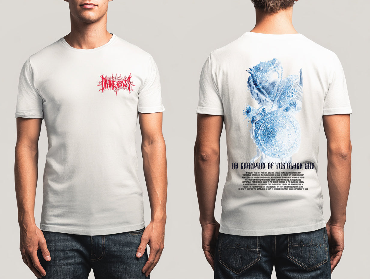 Black Sun Printed Cotton Crew Neck T-Shirt