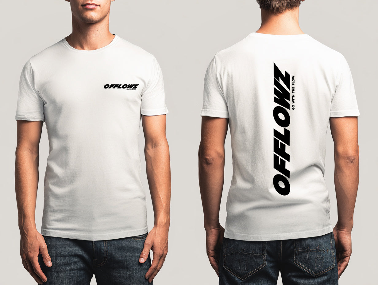 Offlowz Athletic Black Print Cotton Crew Neck T-Shirt